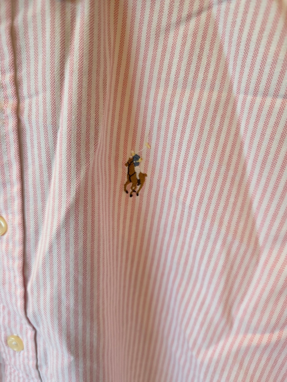 Ralph Lauren Women’s Pink Striped Button-Down Polo ~ Size 6 - Picture 4 of 11
